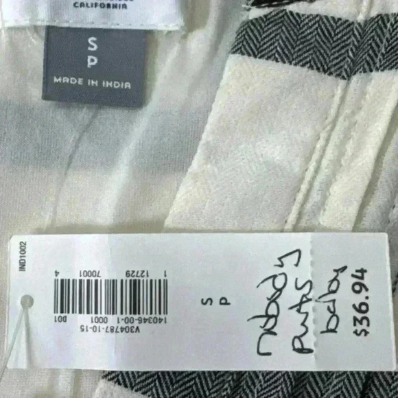 Old Navy San Francisco Petite Size SP Plaid Cream Gray Flare Dress Women - Picture 8 of 8